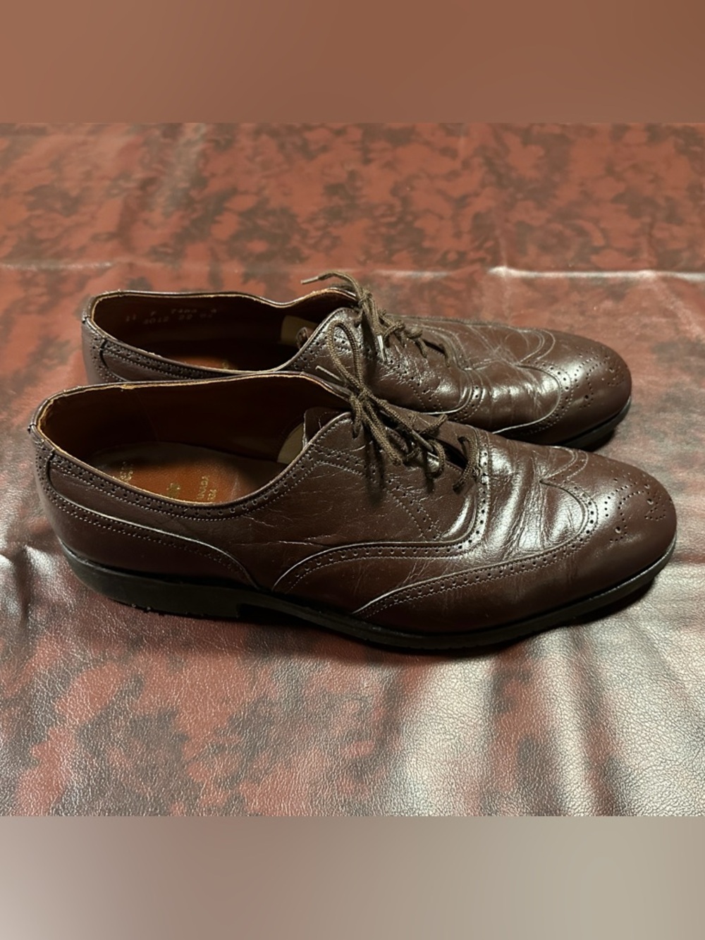 Vintage Dack's Brown Wingtips Dress Shoes Size 11 F Mellowflex Made In Canada